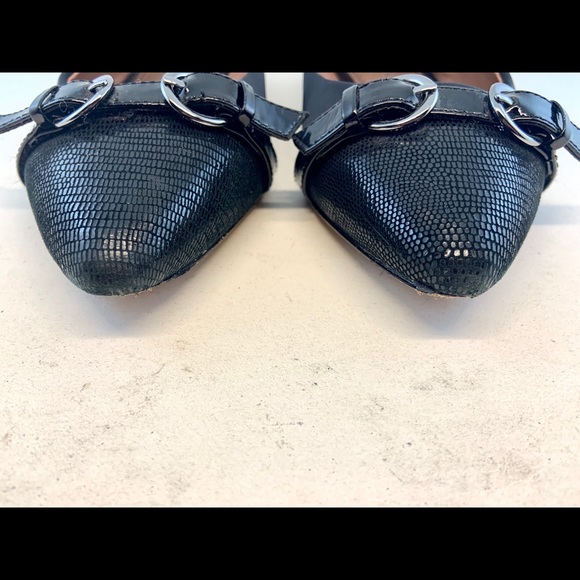 Donald Pliner Lizard Bettia Buckle Ballet Flats - Picture 3 of 11